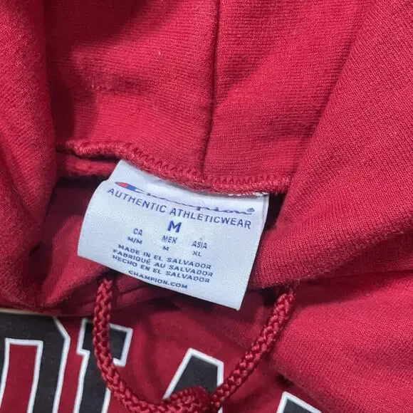 EUC Men's Champion Indiana University Hoodie Sz M Red - Picture 6 of 6